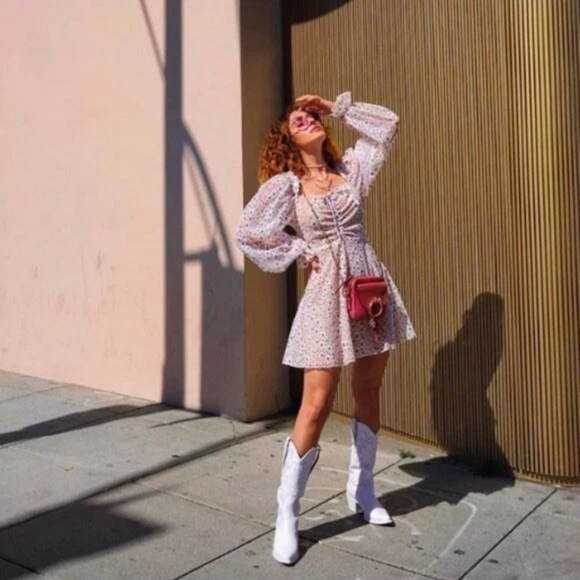 Jeffrey Campbell Dagget Western Boots White Combo 10 - Picture 3 of 11